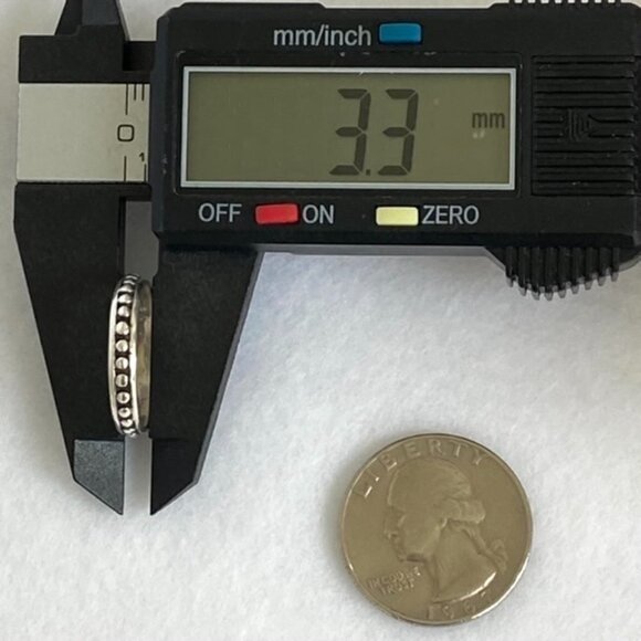 Sterling Silver 925 Teardrop Faceted Blue Glass Triple Band Ring Bali Size 6.5 - Picture 14 of 16